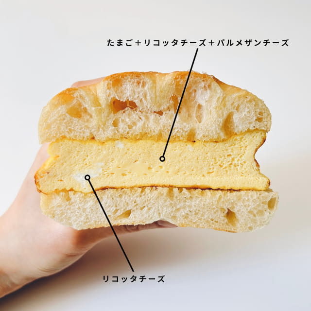 リコッタチーズのフリッタータのサンドイッチ